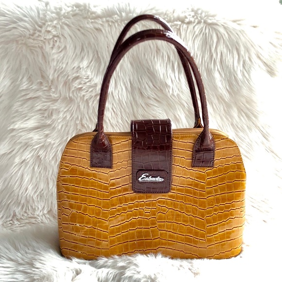 Esbeda Handbags - SOLD❗️ESBEDA Leather Satchel Reptile Pattern bag